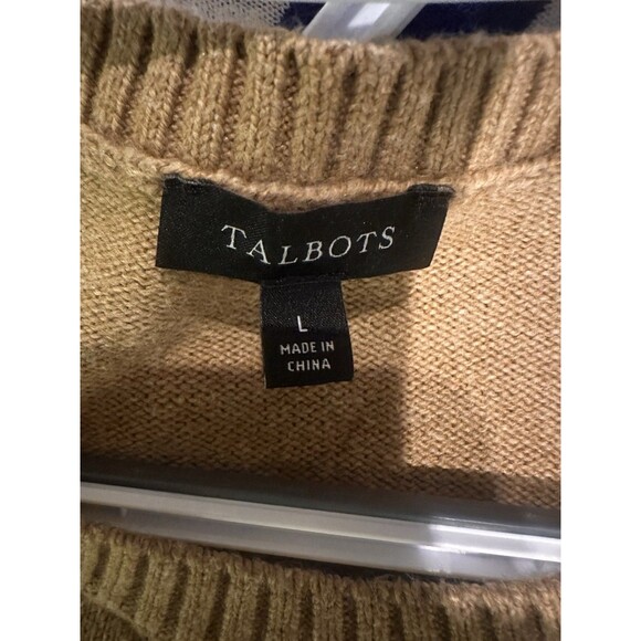 Talbots Cotton Blend Brown Owl 3D-Knit Crew Neck Pullover Sweater Size Large - Picture 4 of 8
